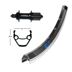 GMB Deore / Exal ZX 19 QR V-Brake Ruota Posteriore MTB 26